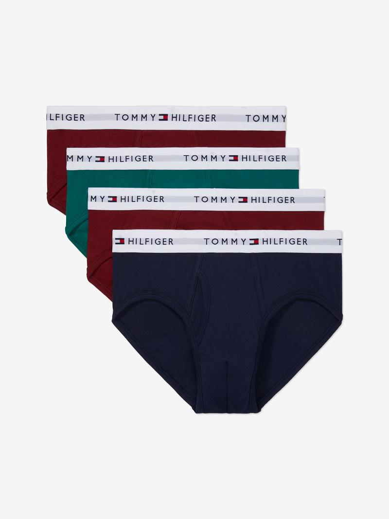 Férfi Tommy Hilfiger Pamut classics brief 4pk Briefs Piros | HU 1319LIS